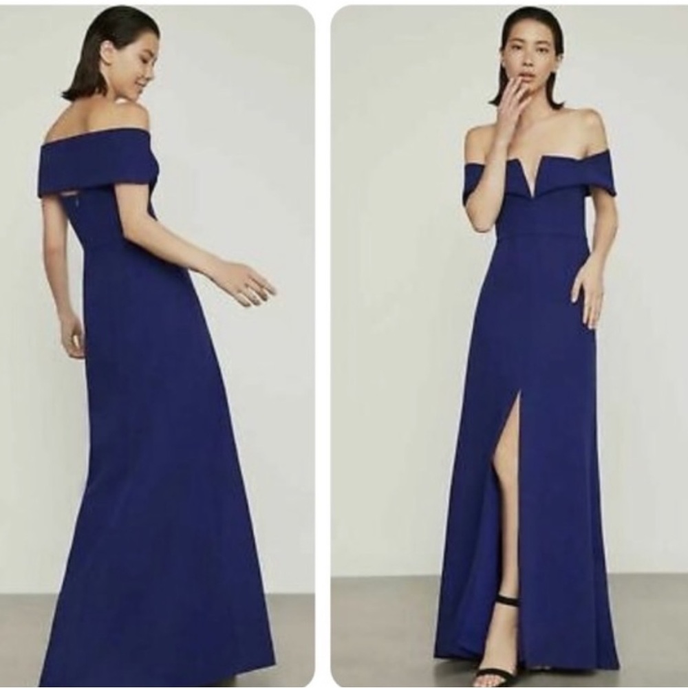 BCBGMAXAZRIA Amalie Off-The-Shoulder Stretch Crepe Gown‎